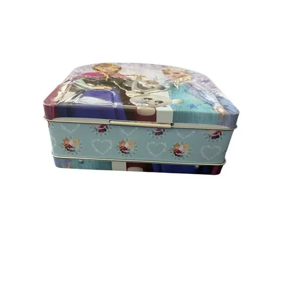 Disney Kids Purple Frozen Anna Elsa Olaf Metal Carry All Tin OS - Picture 9 of 9